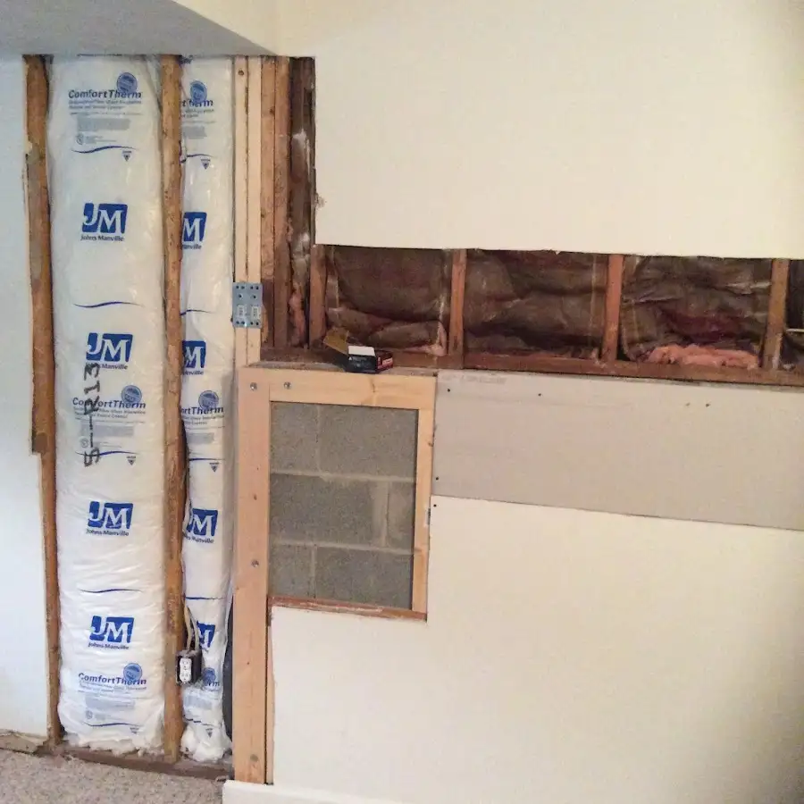 Wall insulation replacement during Contents Cleaning & Restoration in East Highland Park